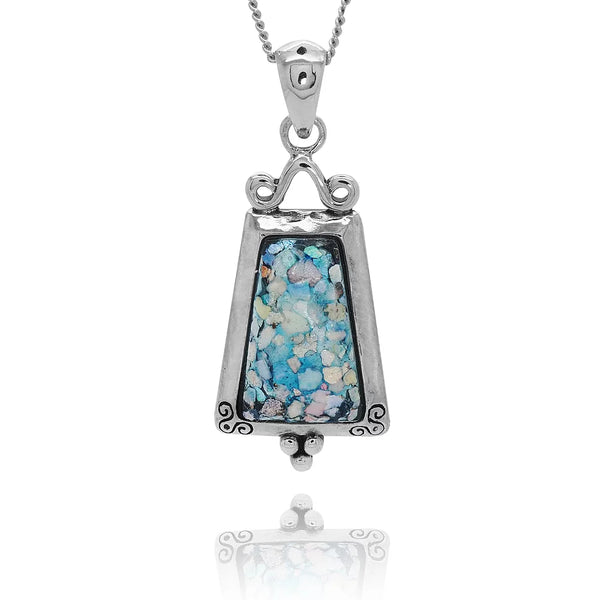 Elegant Ethnic style Roman Glass Silver Pendant