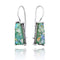 Trapezoid Shape Roman Glass Silver Earring