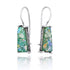 Trapezoid Shape Roman Glass Silver Earring