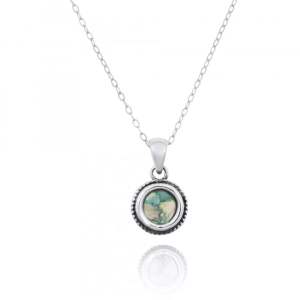 Elegant Round Roman Glass Pendant