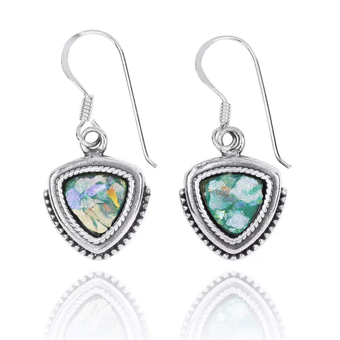 Classic Pointy Triangle Roman Glass Earrings