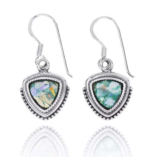 Classic Pointy Triangle Roman Glass Earrings
