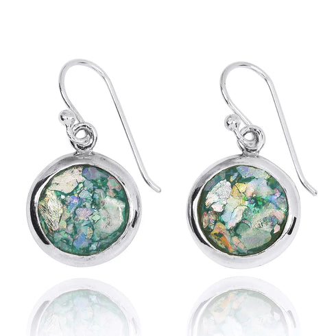 Classic Round Roman Glass Earrings