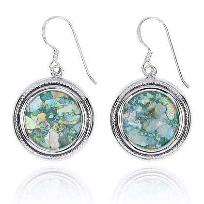 Classic Round Roman Glass Earrings