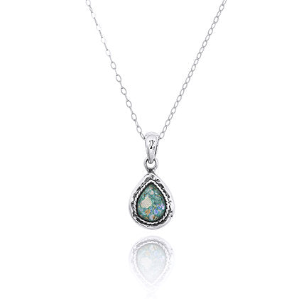Tear Drop Shape Roman Glass Pendant