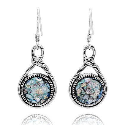Contemporary Design Roman Glass Earrings