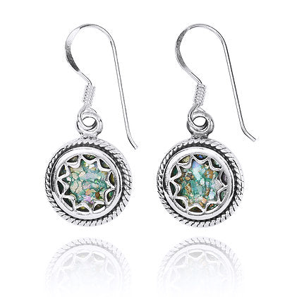 Star Design Roman Glass Earrings