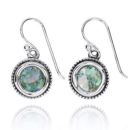 Classic Round Roman Glass Earrings