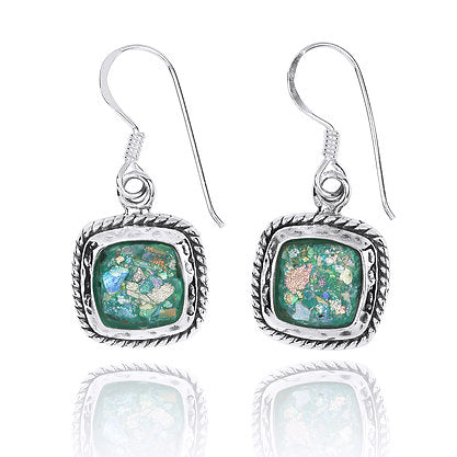 Classic Square Roman Glass Earrings