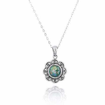 Floral Design Roman glass Pendant