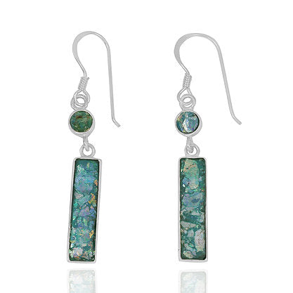 Classic Roman Glass Dangling Earrings