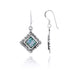 Elegant Square with Filigree Design Roman Glass Earrings