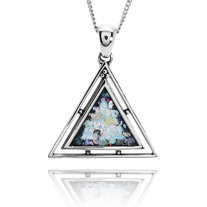 Classic Triangle Roman Glass Pendant