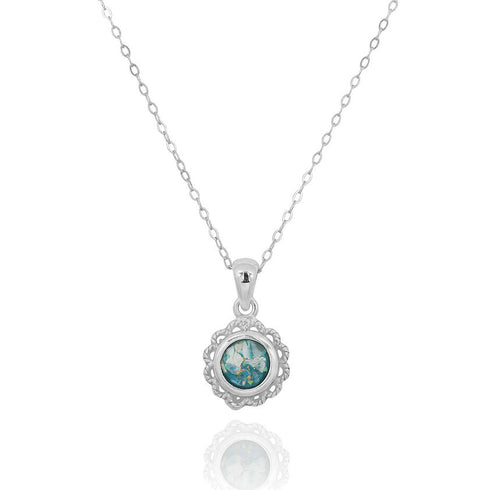 Elegant Round Classic Roman Glass Pendant