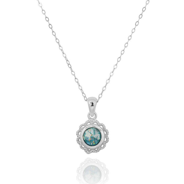Elegant Round Classic Roman Glass Pendant