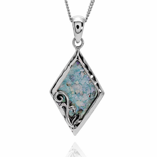 Diamond Shape Roman Glass Pendant