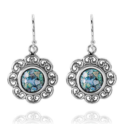 Round Roman Glass Earrings