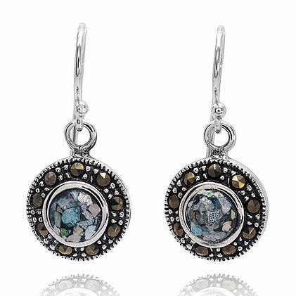 Round Roman Glass Earrings
