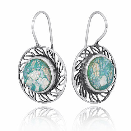 Round Roman Glass Earrings