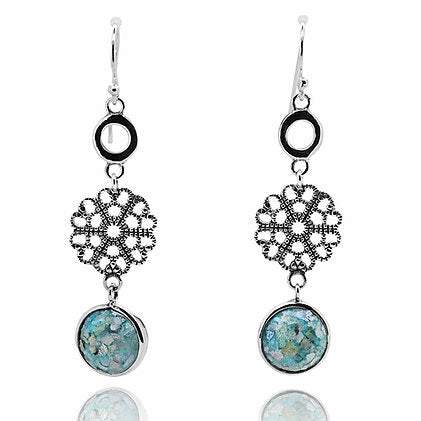 Daggling Roman Glass Earrings