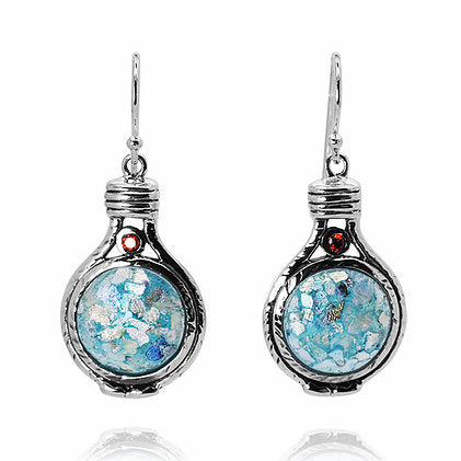 Round Roman Glass Earrings