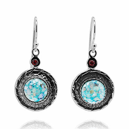 Round Roman Glass Earrings