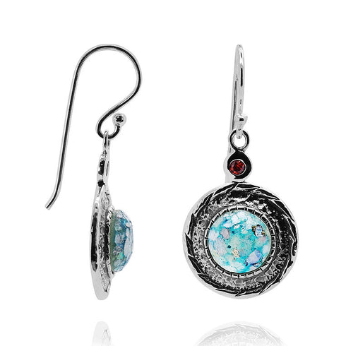 Round Roman Glass Earrings