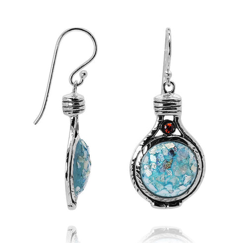 Round Roman Glass Earrings
