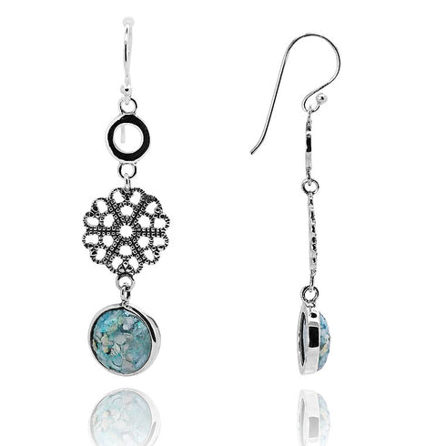 Daggling Roman Glass Earrings