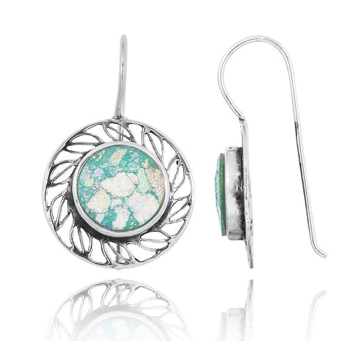 Round Roman Glass Earrings