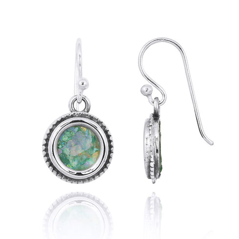 Classic Round Roman Glass Earrings