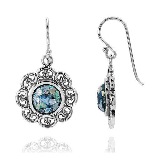 Round Roman Glass Earrings