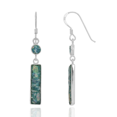 Classic Roman Glass Dangling Earrings