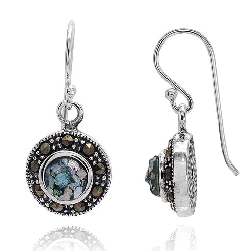 Round Roman Glass Earrings