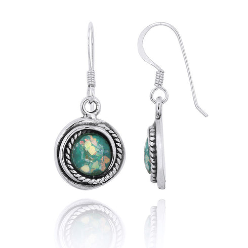 Classic Round Roman Glass Earrings