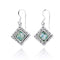 Elegant Square with Filigree Design Roman Glass Earrings