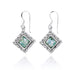 Elegant Square with Filigree Design Roman Glass Earrings