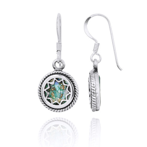 Star Design Roman Glass Earrings