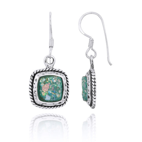 Classic Square Roman Glass Earrings