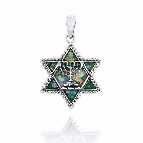 Star of David Roman Glass Pendant