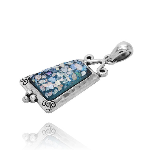 Elegant Ethnic style Roman Glass Silver Pendant