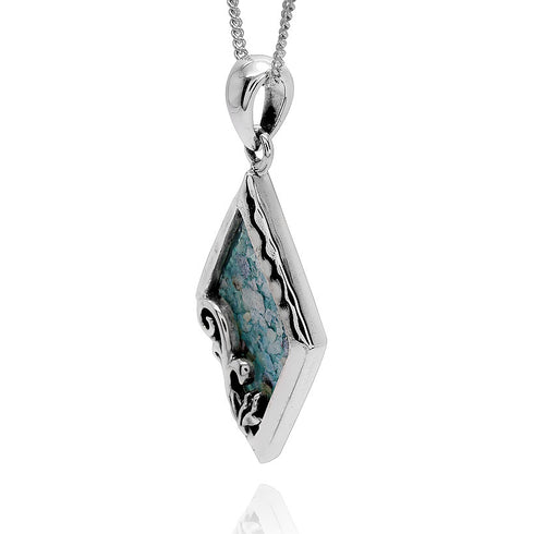 Diamond Shape Roman Glass Pendant