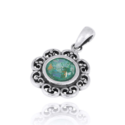 Floral Design Roman glass Pendant