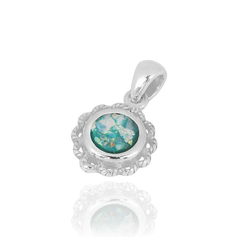 Elegant Round Classic Roman Glass Pendant