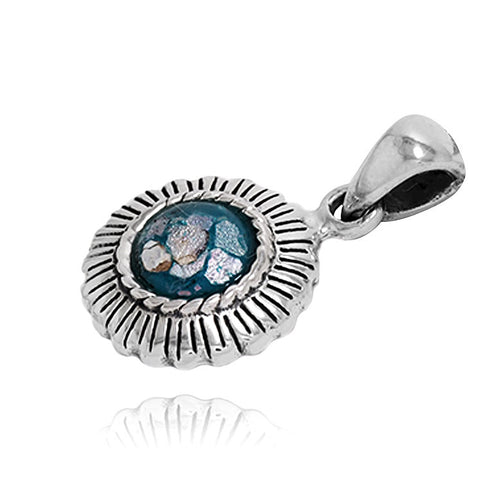 Ethnic Design Roman Glass Pendant
