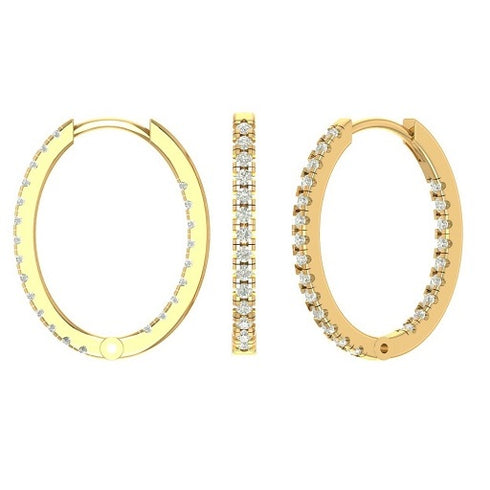 Arabella Classic Inside Out Hoop Diamond Earrings
