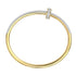 14K Solid Yellow Gold with Diamond Nail Bangle