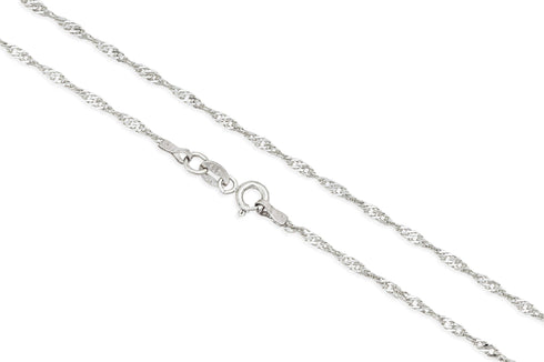 14k Yellow Gold 1.00mm Singapore Chain Necklace