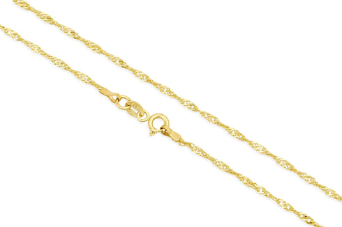14k Yellow Gold 1.00mm Singapore Chain Necklace
