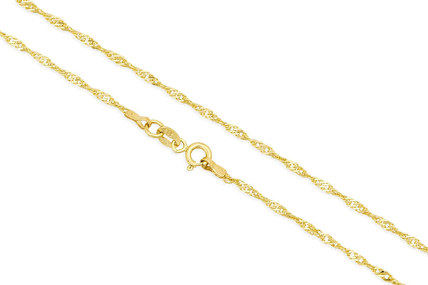 14k Yellow Gold 1.00mm Singapore Chain Necklace